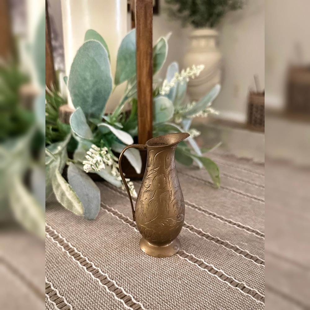 Elegant Brass Pitcher Home Accent